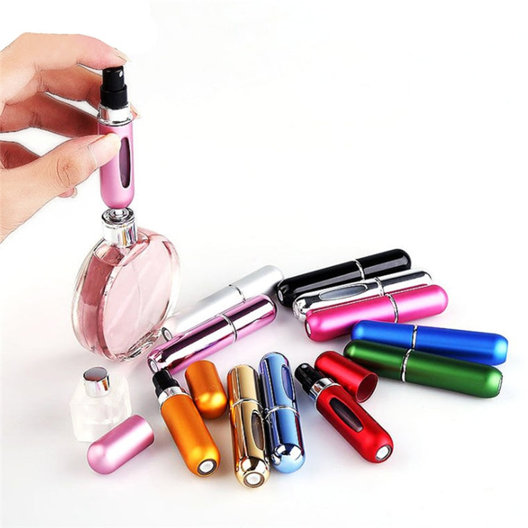 Cosmetic bottle aluminum 5ml rechargeable metal perfume bottle
