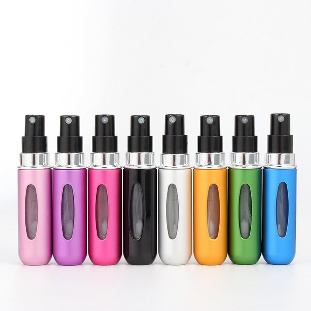 Cosmetic bottle aluminum 5ml rechargeable metal perfume bottle