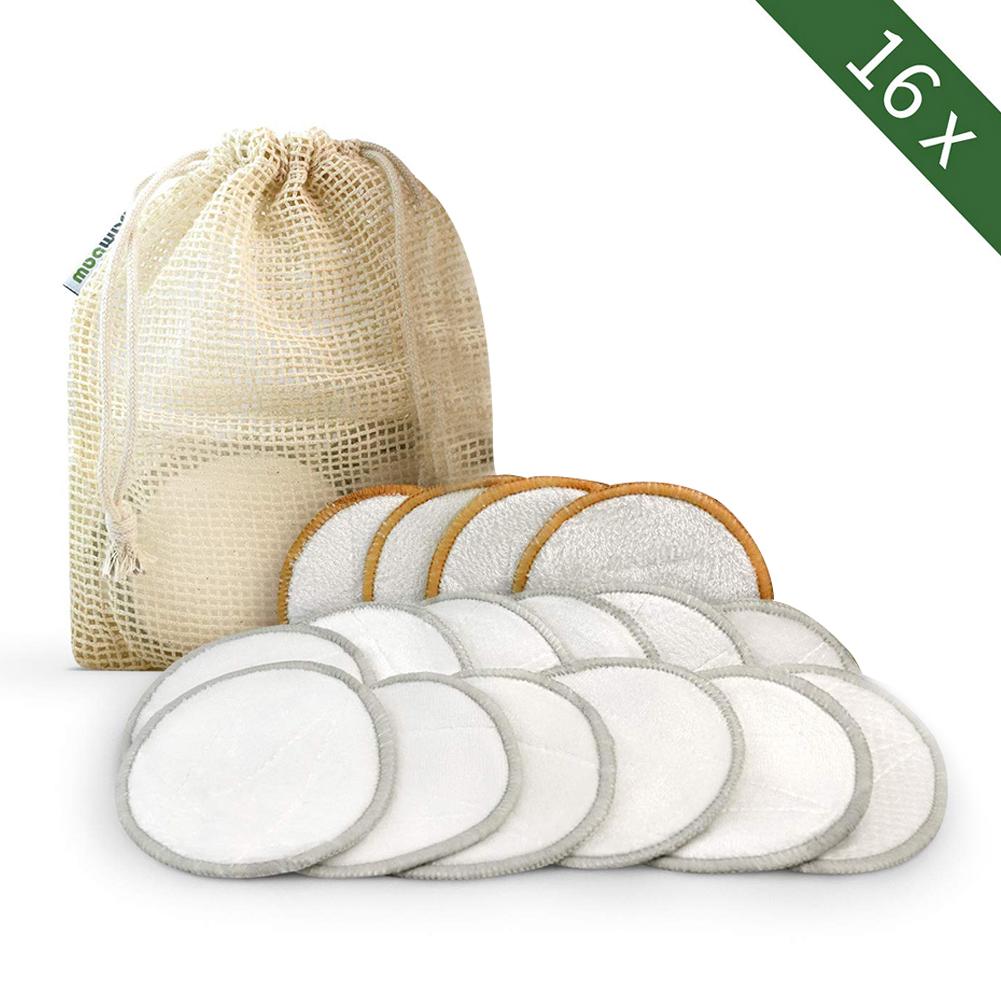 New Bamboo Reusable Organic Cotton Pads Makeup Remover Washable Facial Cleansing Microfiber Makeup Remover Or Sensitive Skin #