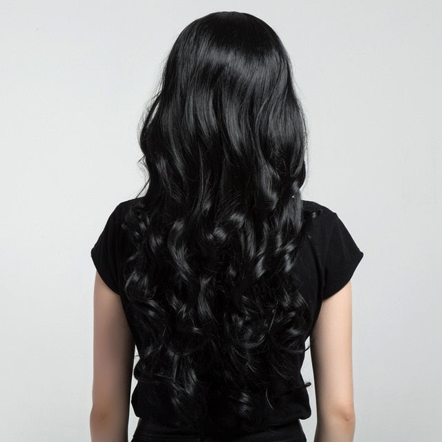 JONRENAU 24 Inches  Long Synthetic Natural Wave Brown Ombre Hair Wigs Heat Resistant Hair Wigs for Black Women