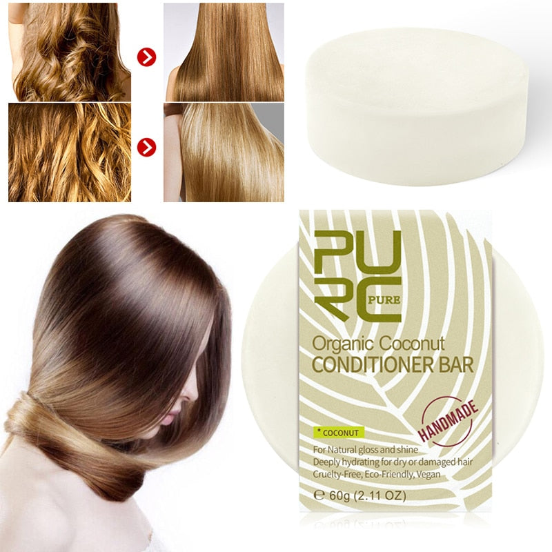 Organic Coconut Conditioner Bar Hair Mask Woman Long Hair Deep Repair Moisturizing Supple And Comfortable Nourish Hair TSLM2
