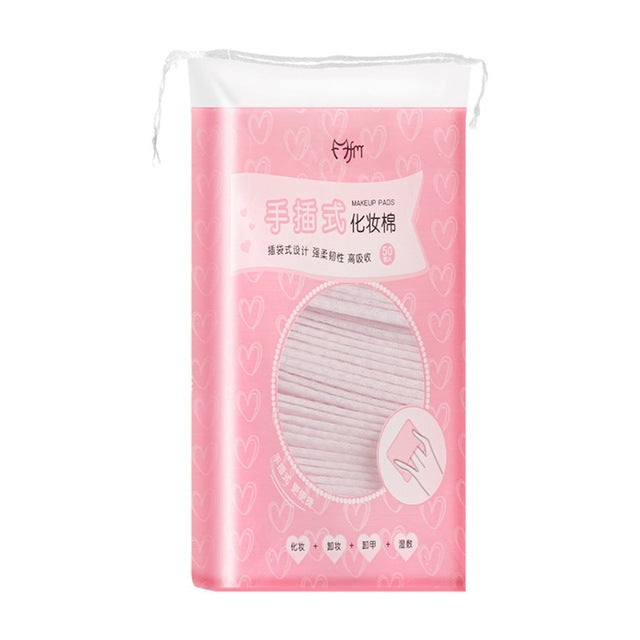 50Pcs/ Set Organic Cotton Pads Facial Cut Cleansing Makeup Puff Cosmetic Makeup Remover Wipes Face Wash Cotton Pads Health Care